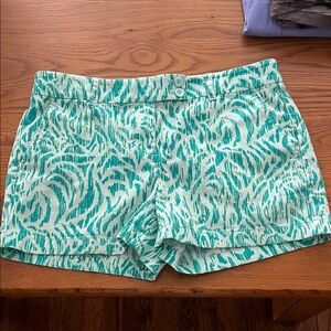 Vineyard Vines Teal Patterned High Waist Shorts